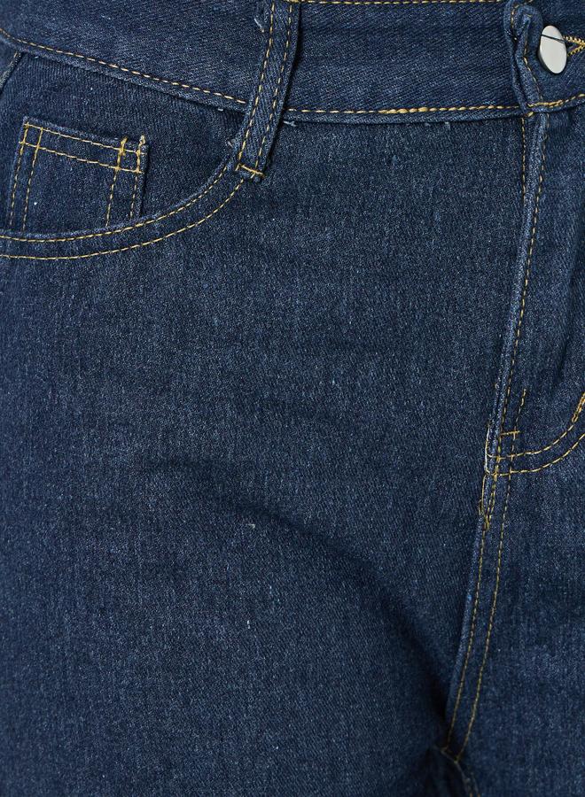 ستايلي بنطال جينز أزرق داكن أرجل واسعة - Image 2